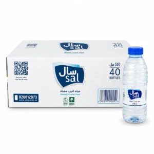 مياه سال 330 مل – كرتون 40 عبوة كرتون مياه سال 330 مل يحتوي على 40 عبوة بلاستيكية.