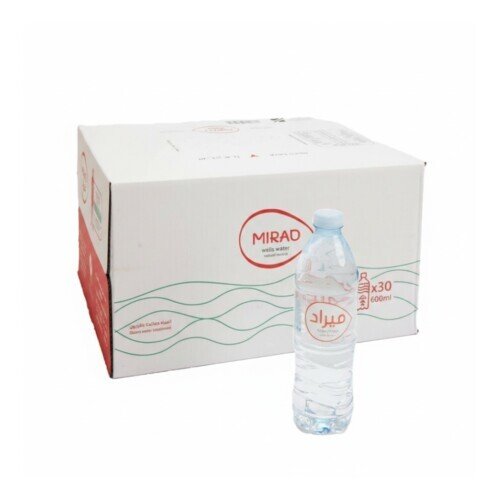 مياه ميراد 600 مل 30 عبوة Mirad Water 600ml 30 Bottles كرتون مياه ميراد 600 مل 30 عبوة توصيل للمنازل والمساجد Mirad Water 600ml 30 Bottles Delivery
